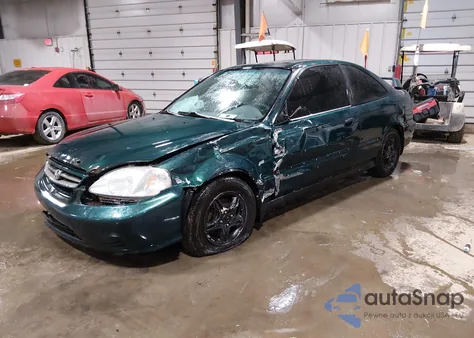 1999 Honda Civic Ex из США, поврежденный, VIN 1HGEJ8241XL008250